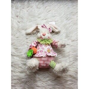 Burton & Burton 16" Sitting Rabbit Stuffed Animal Plush 2014 Bunny EASTER RARE